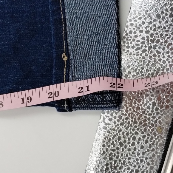 Signature Levi's Modern Capri denim jeans size 10 blue cuffed cropped short - Picture 9 of 12